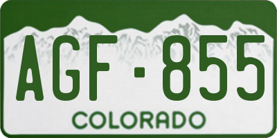 CO license plate AGF855