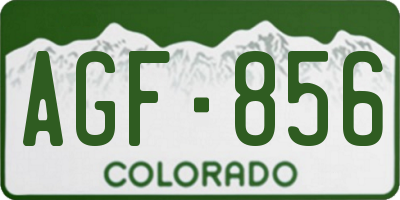 CO license plate AGF856
