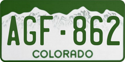 CO license plate AGF862