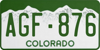 CO license plate AGF876