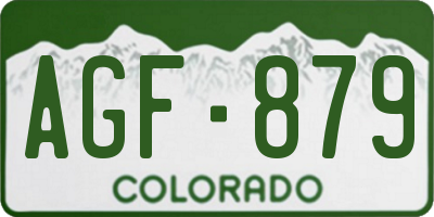 CO license plate AGF879