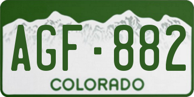 CO license plate AGF882