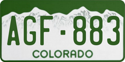 CO license plate AGF883