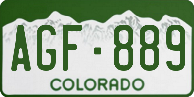 CO license plate AGF889