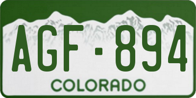 CO license plate AGF894