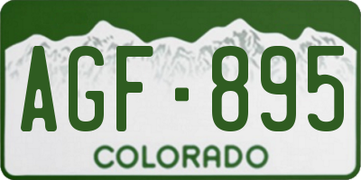 CO license plate AGF895