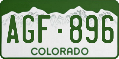 CO license plate AGF896