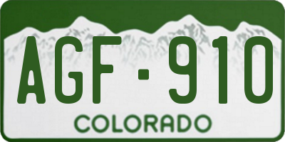 CO license plate AGF910