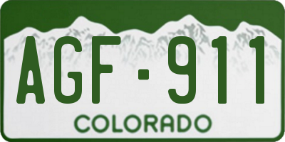 CO license plate AGF911