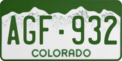 CO license plate AGF932