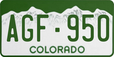 CO license plate AGF950