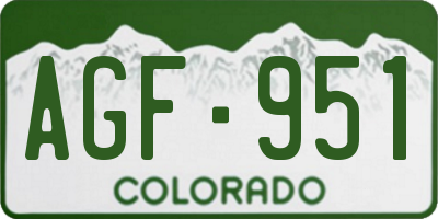 CO license plate AGF951