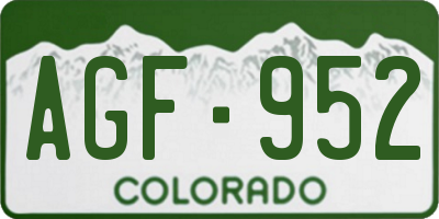 CO license plate AGF952