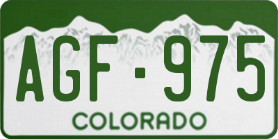 CO license plate AGF975
