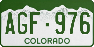 CO license plate AGF976