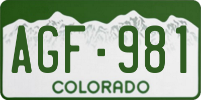 CO license plate AGF981
