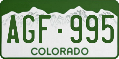 CO license plate AGF995