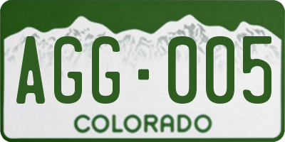 CO license plate AGG005