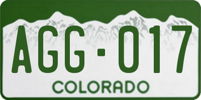 CO license plate AGG017