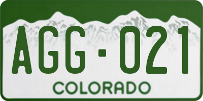 CO license plate AGG021