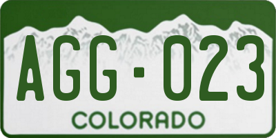 CO license plate AGG023