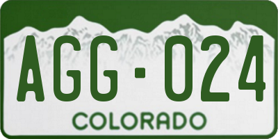 CO license plate AGG024