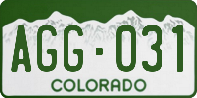 CO license plate AGG031