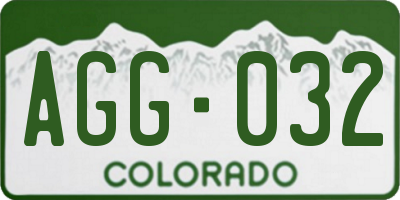 CO license plate AGG032