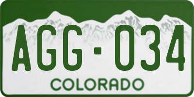 CO license plate AGG034
