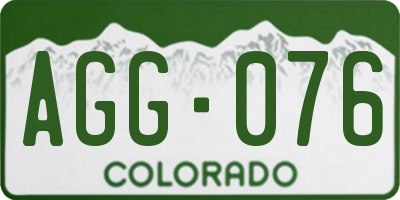 CO license plate AGG076