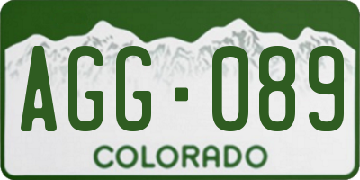 CO license plate AGG089