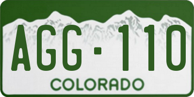 CO license plate AGG110