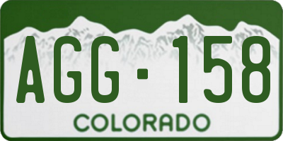 CO license plate AGG158