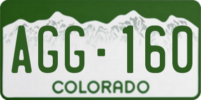 CO license plate AGG160