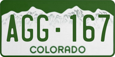 CO license plate AGG167