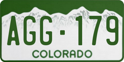 CO license plate AGG179