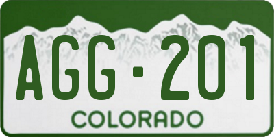 CO license plate AGG201