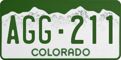 CO license plate AGG211