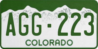 CO license plate AGG223