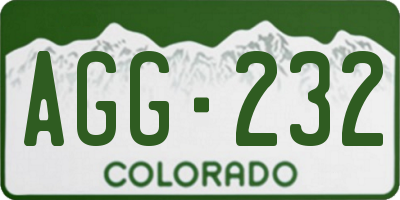 CO license plate AGG232