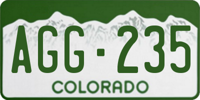 CO license plate AGG235