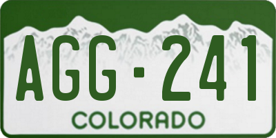 CO license plate AGG241