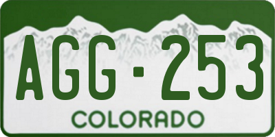 CO license plate AGG253
