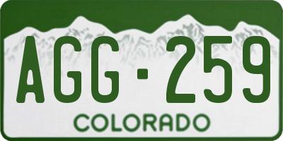 CO license plate AGG259