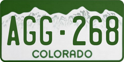 CO license plate AGG268