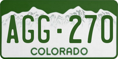CO license plate AGG270