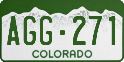 CO license plate AGG271