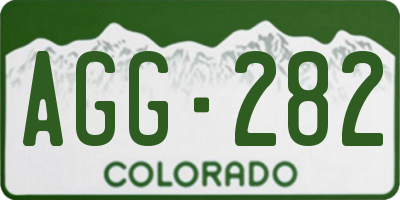 CO license plate AGG282