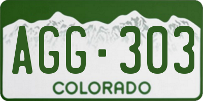 CO license plate AGG303