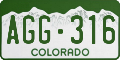 CO license plate AGG316